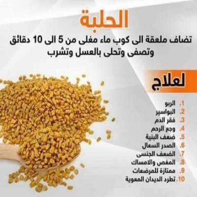 معلومات غذائية-ما هى فوائد الحلبة و الطرق ووصفات للتحضير معلومات غذائية-ما هى فوائد الحلبة و الطرق ووصفات للتحضير